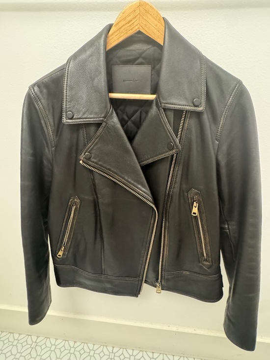 Massimo Dutti Jackets & Blazers - Massimo Dutti Black Leather Biker Jacket